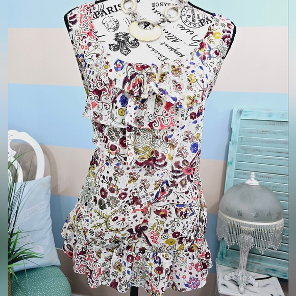 A.N.A. Semi Sheer Floral Blouse - Picture 1 of 7